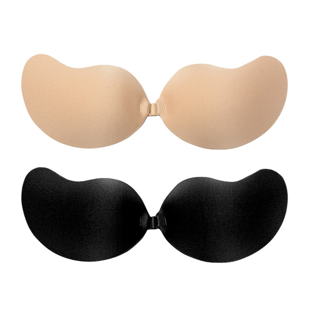Strapless Bra Backless - 2 ชิ้น บราไร้สายแบบกาวในตัว บางเฉียบ แผ่นแปะหน้าอกแบบดันทรง เหมาะสำหรับชุดแต่งงานและเสื้อเปิดหลัง